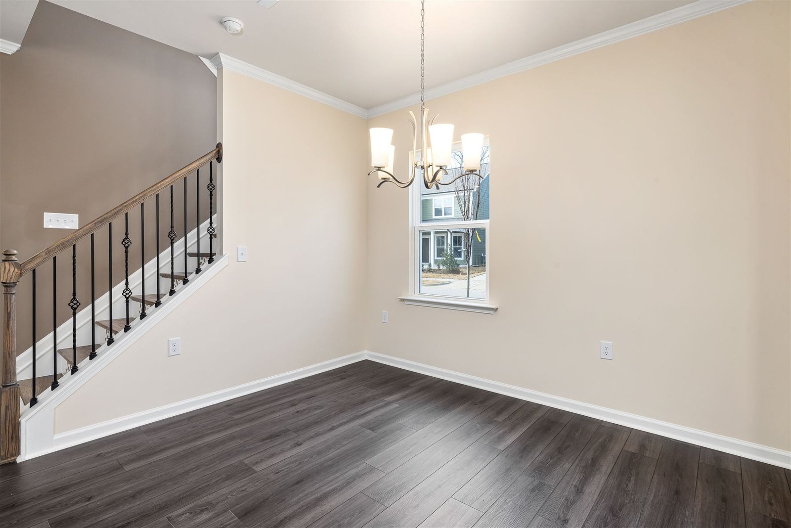 Clean painted walls and staircase